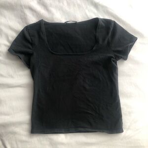 Brandy Melville Charcoal Short Sleeve Top